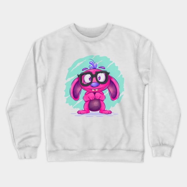 Shy cartoon monster Crewneck Sweatshirt by AndreKENO